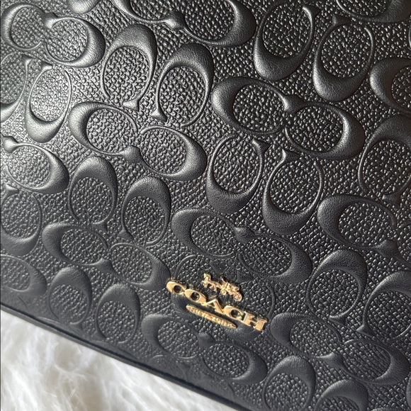 Coach Black Signature Embossed Dome Satchel - Picture 2 of 10